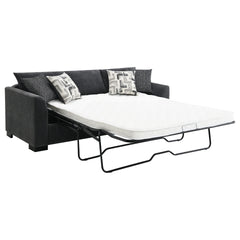 Pacheco Dark Grey Upholstered Sleeper Sectional Chaise Sofa