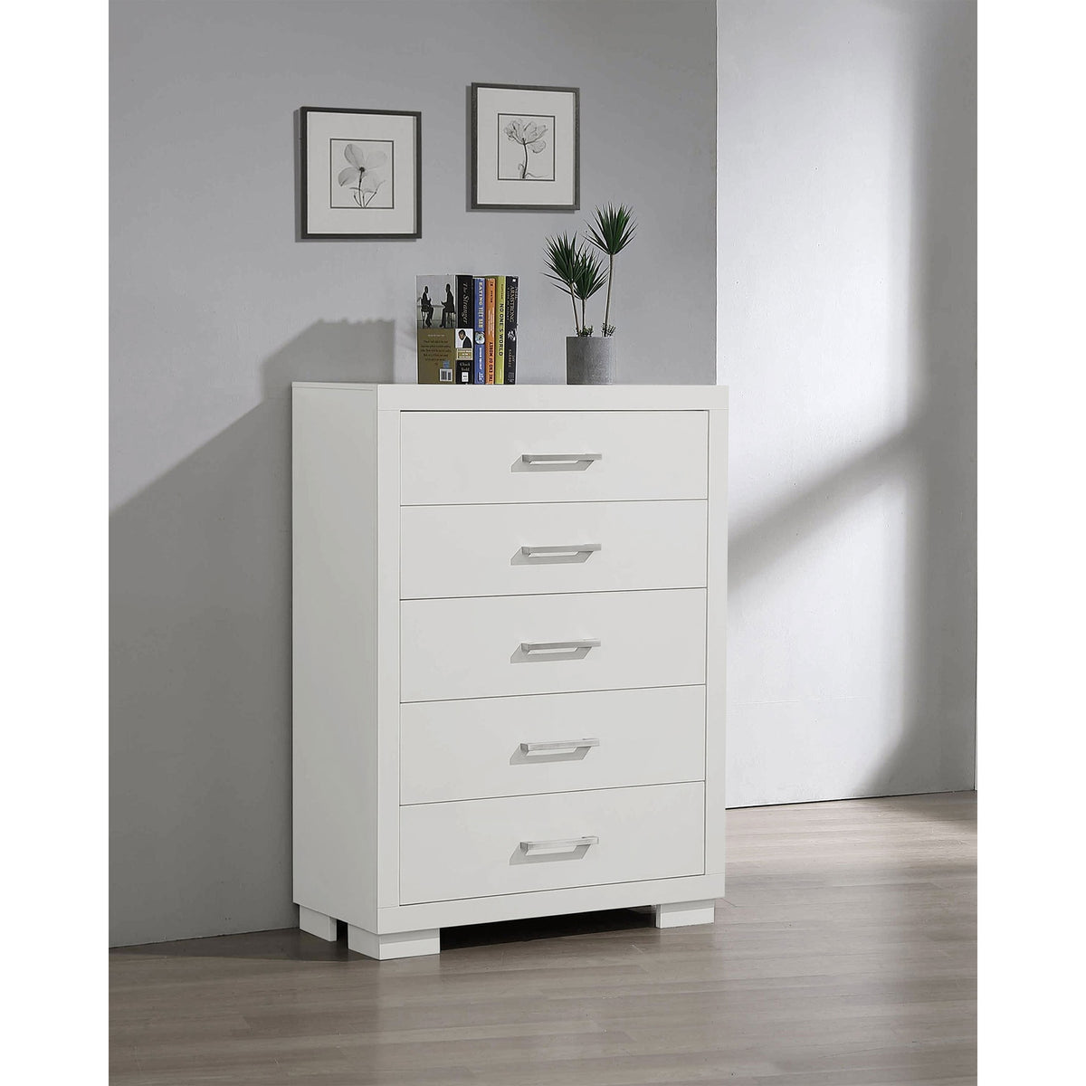 Polk Snow White 5-drawer Bedroom Chest