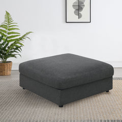Duncan Charcoal Square Upholstered Ottoman