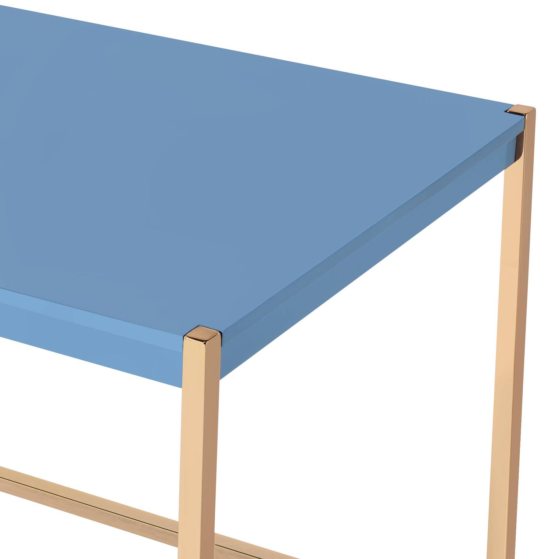 Navy Blue and Gold Writing Desk with USB Ports