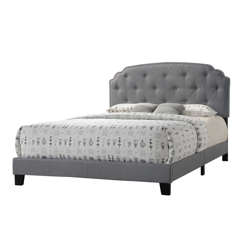 Grey Upholstered Queen Bed