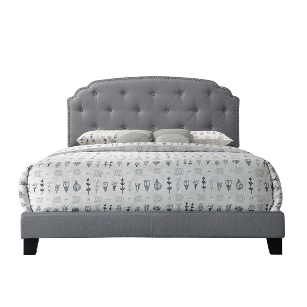 Grey Upholstered Queen Bed
