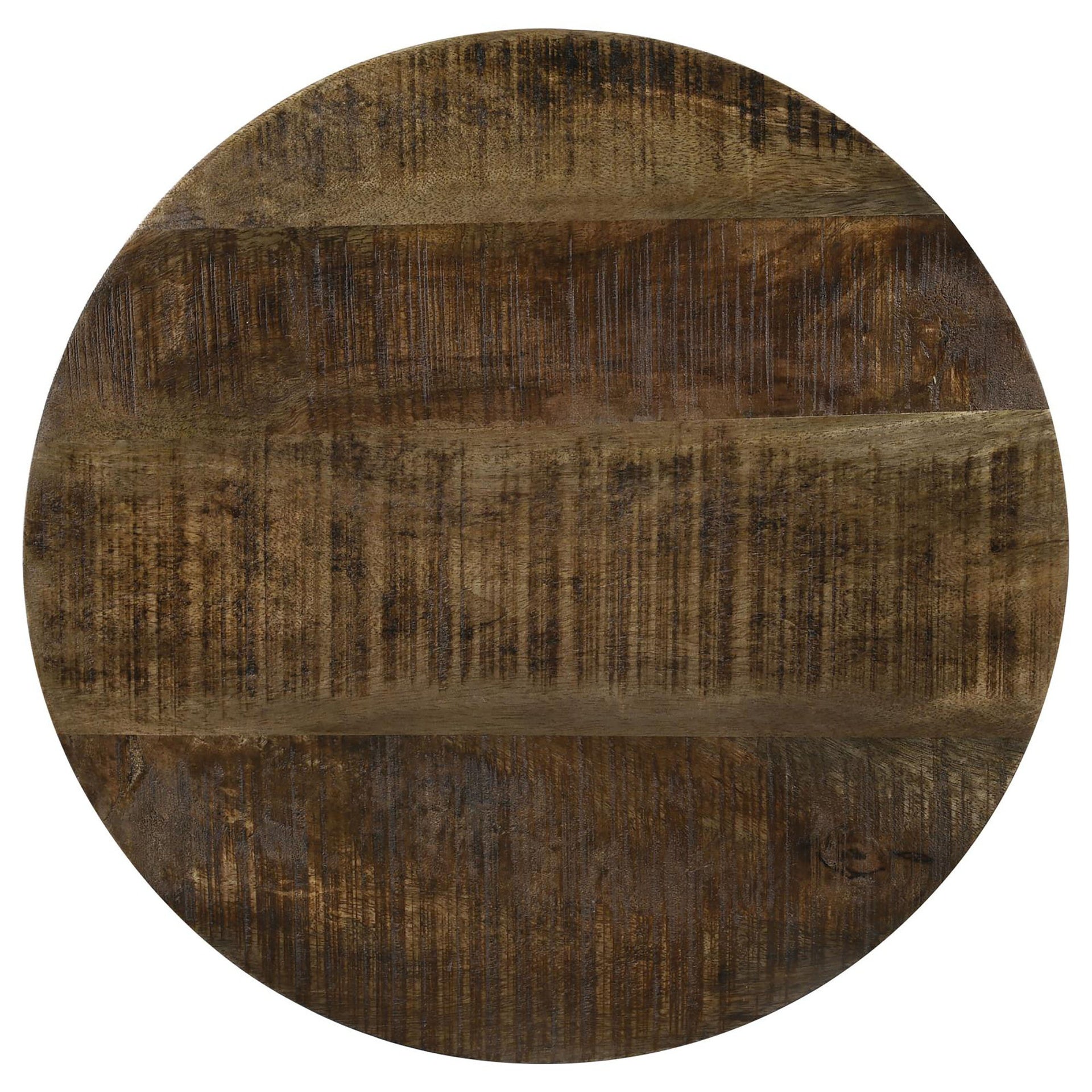 Natural and Black Drum Base Accent Table