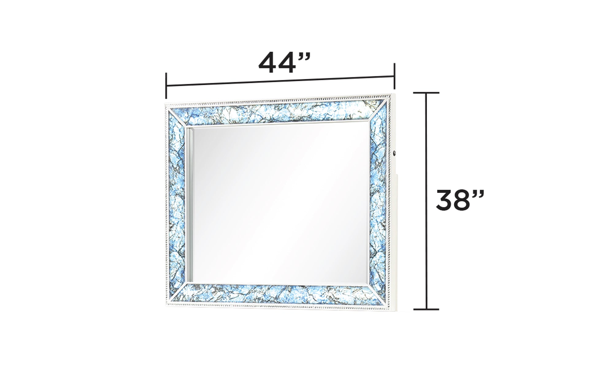 Laguna Modern Style Mirror Made with Wood and Crystal Accents in White (INCLUDES MIRROR ONLY) same as B009P270824 (CA inventory)