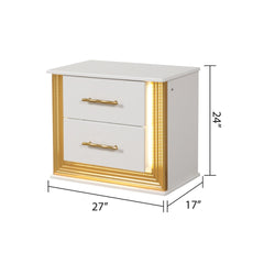Obsession Contemporary Style 2-Drawer Nightstand Made with Wood & Gold Finish  same as B009P152663 (CA inventory)