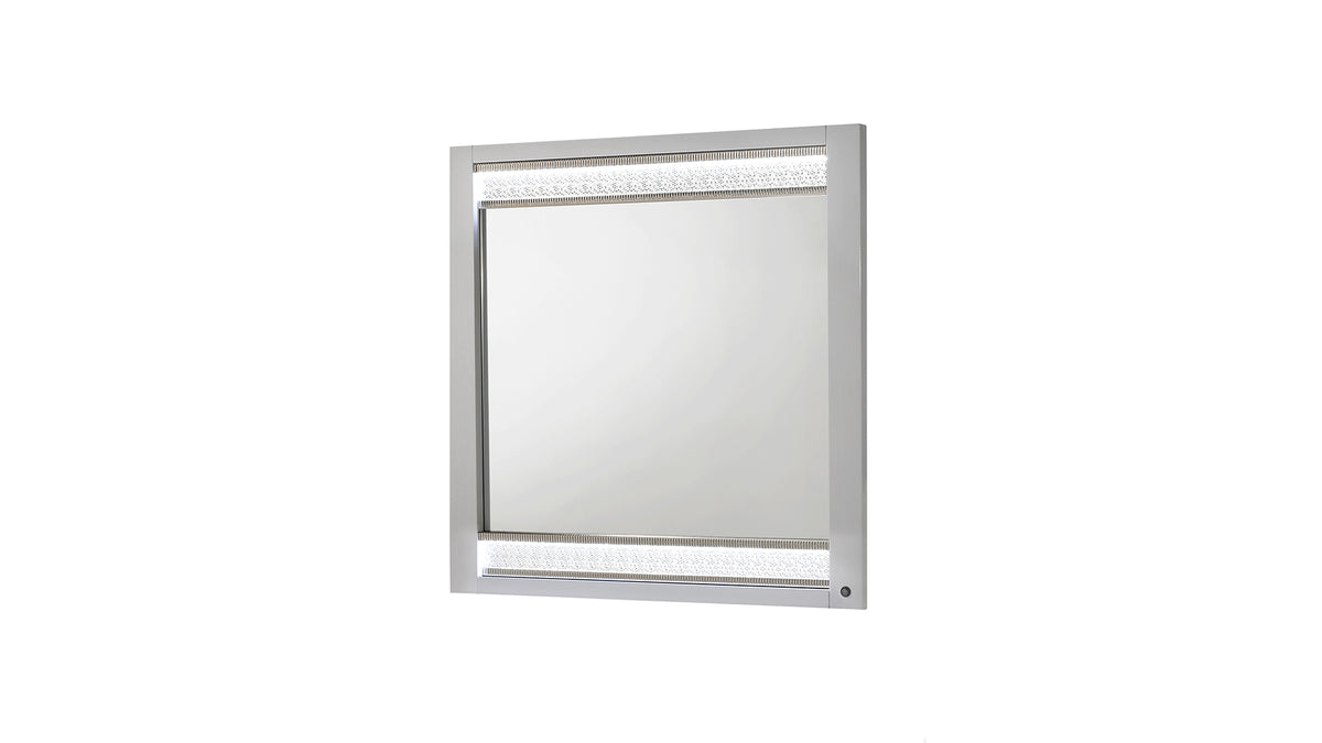 Glam Modern Style Mirror Made with Wood in White (INCLUDES MIRROR ONLY)  same as B009P243213 (CA inventory)