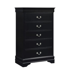 Traditional Bedroom Furniture 1pc Storage Chest of 5x Drawers Black Finish Classic Design