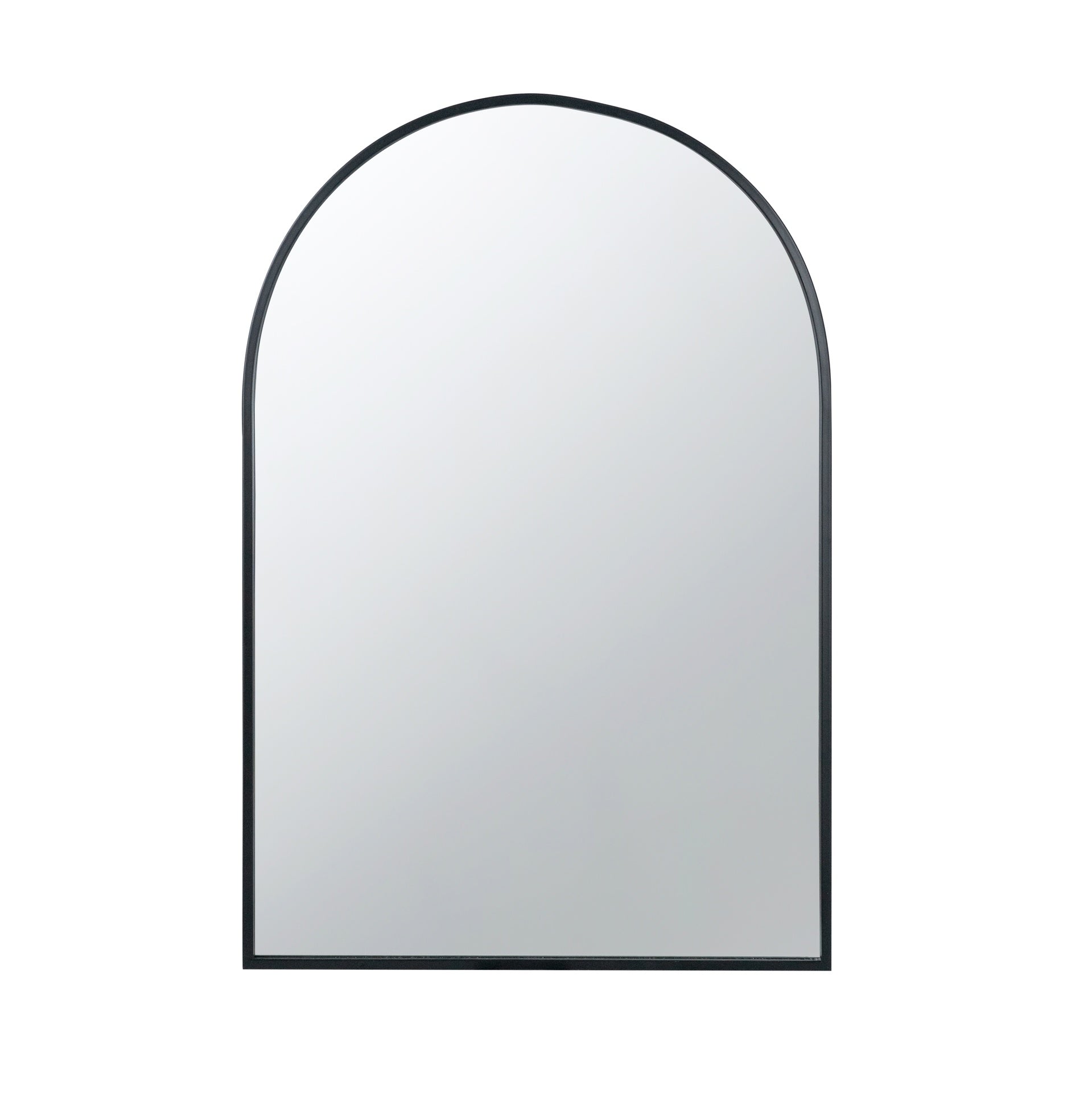 24" x 36" Black Arched Mirror with Metal Frame, Wall Mirror for Living Room Bedroom Entryway
