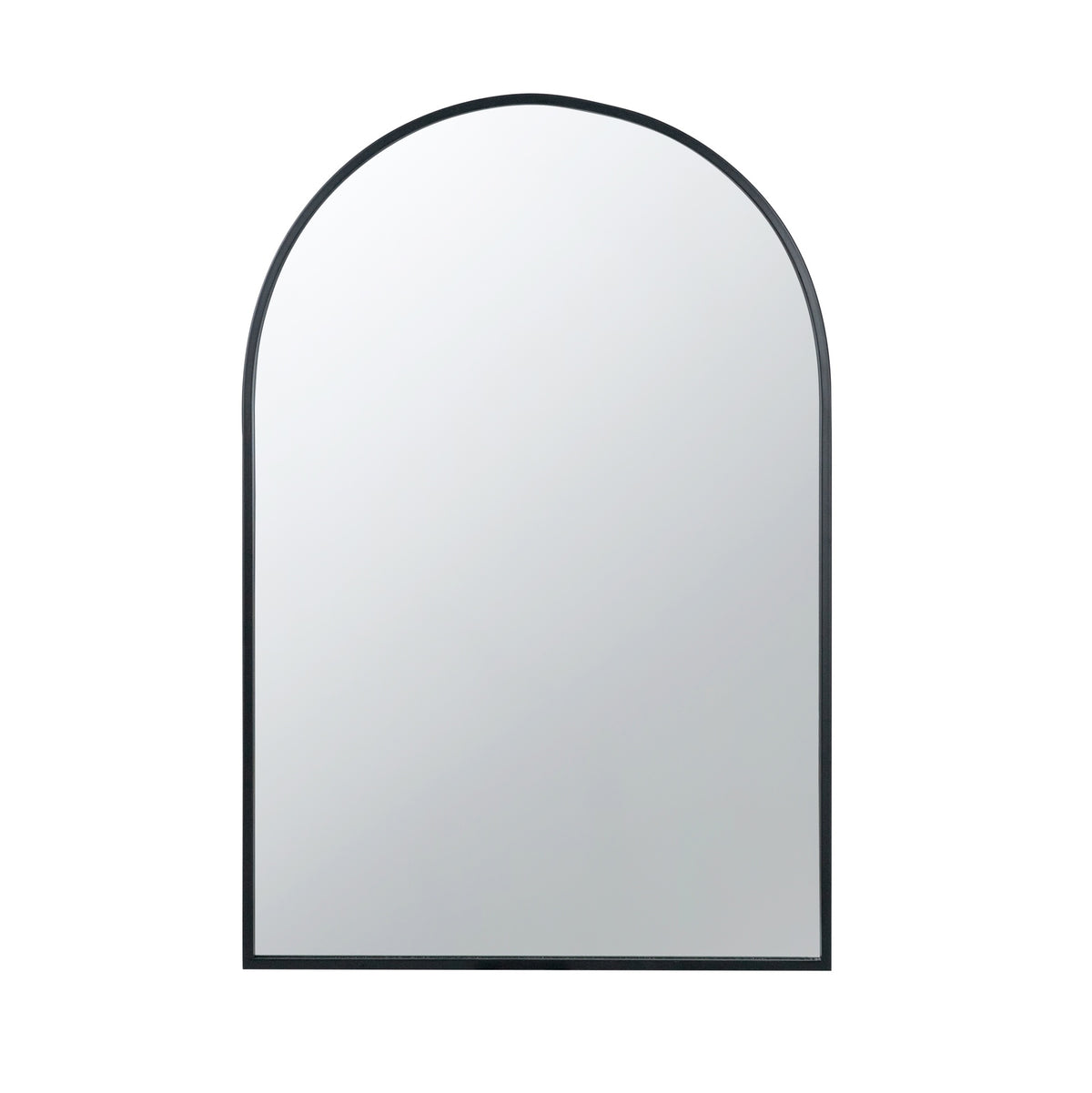24" x 36" Black Arched Mirror with Metal Frame, Wall Mirror for Living Room Bedroom Entryway