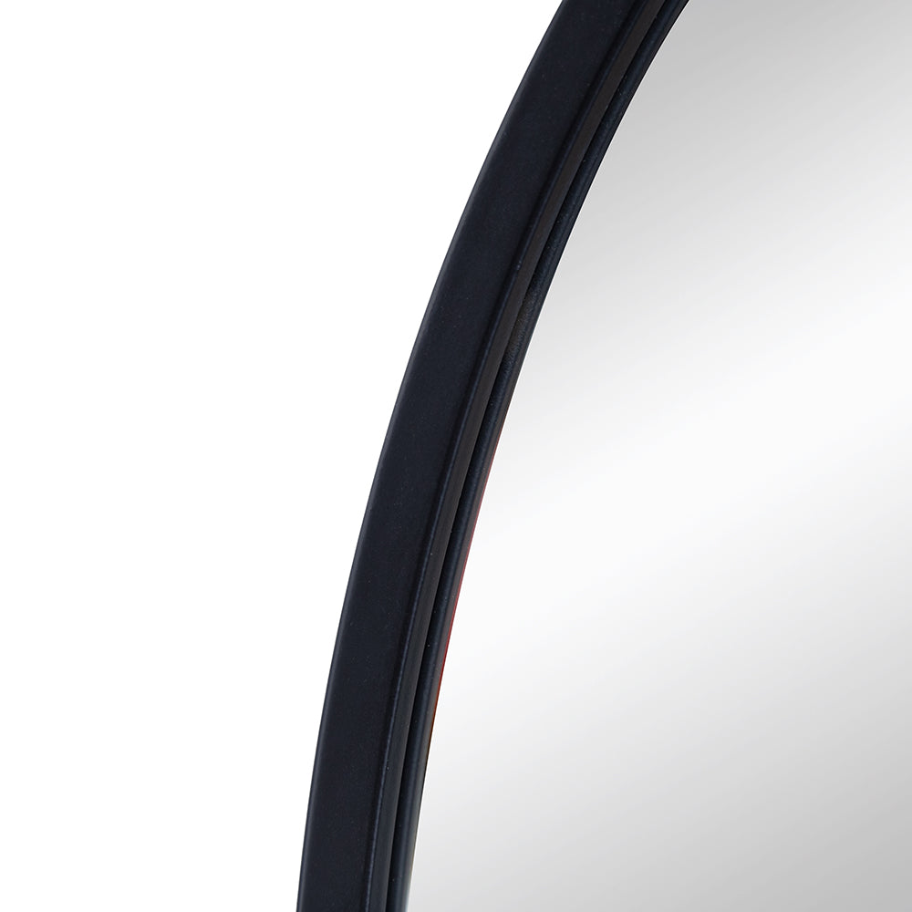 24" x 36" Black Arched Mirror with Metal Frame, Wall Mirror for Living Room Bedroom Entryway