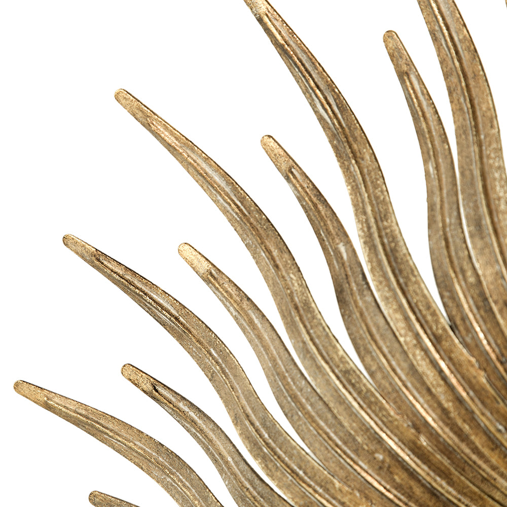 28.3" in Retro Design Gold Sunburst Metal Wall Mirror Decorative Mirror for a Bedroom, Dressing Room, Hallway or Living Space.