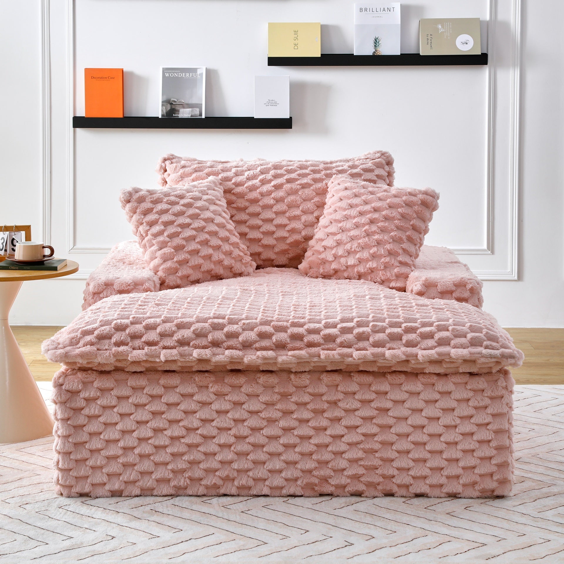51 - inch Comfort - bearing Sofa: Two Pillows and One Backrest, Suitable for Multiple Scenarios in Bedrooms and Living Rooms