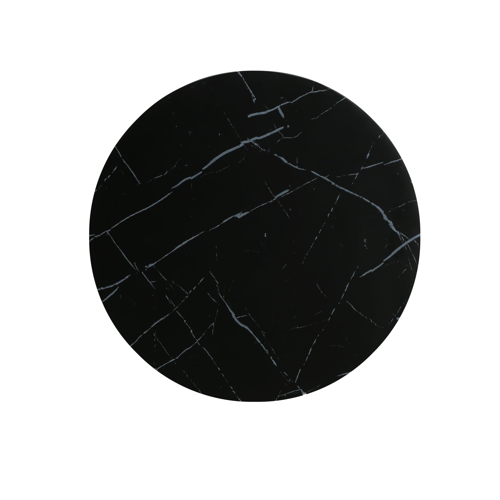 Outdoor Travertine MGO Side Table,Light Weight Concrete End Table,Black Marble Effect