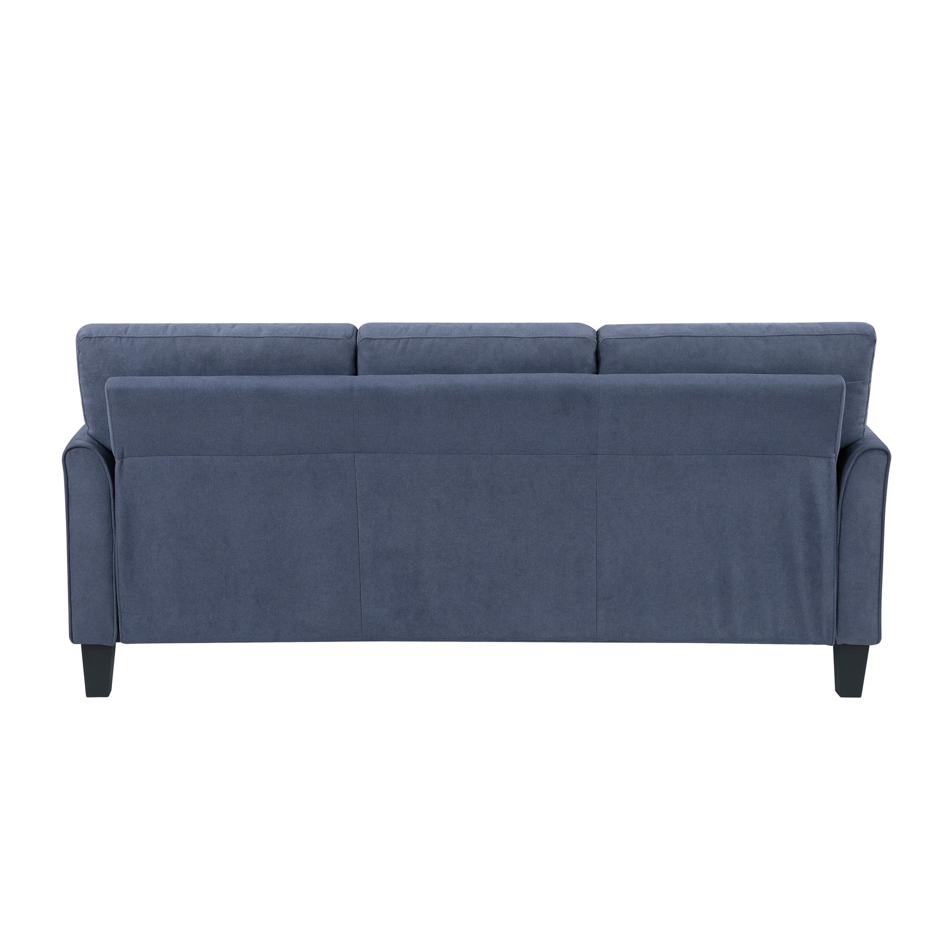 Modern Contemporary Upholstered Sofa Blue Plush Seat Comfort Durable Solid Wood Living Room Furniture 3-Seater Couch 1pc