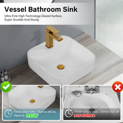 Bothwa Home Square Counter Top Wash Basin (White Finish) CUPC Certified