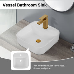 Bothwa Home Square Counter Top Wash Basin (White Finish) CUPC Certified