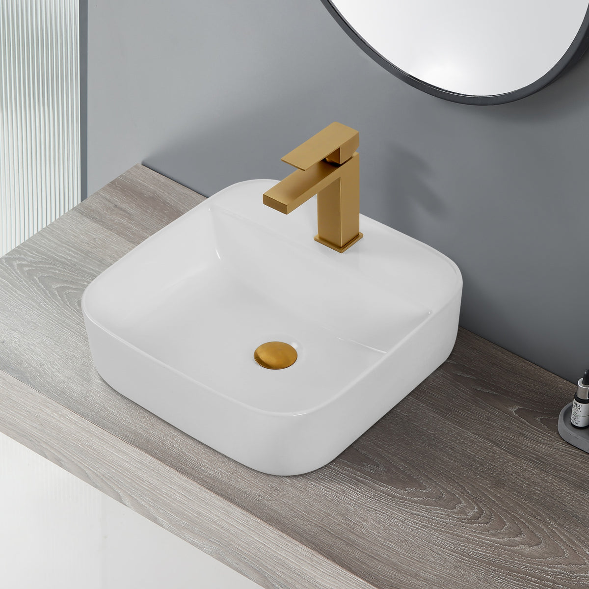 Bothwa Home Square Counter Top Wash Basin (White Finish) CUPC Certified