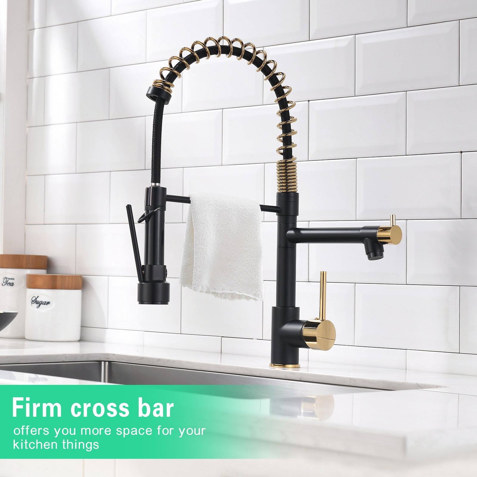 Commercial Kitchen Faucet with Pull Down Sprayer, Single Handle Single Lever Kitchen Sink Faucet