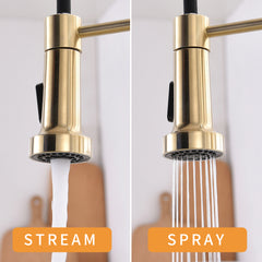Touchless Kitchen Faucet,Hands Free Automatic Smart Kitchen Faucet Brushed Nickel Gold Smart Kitchen Faucet