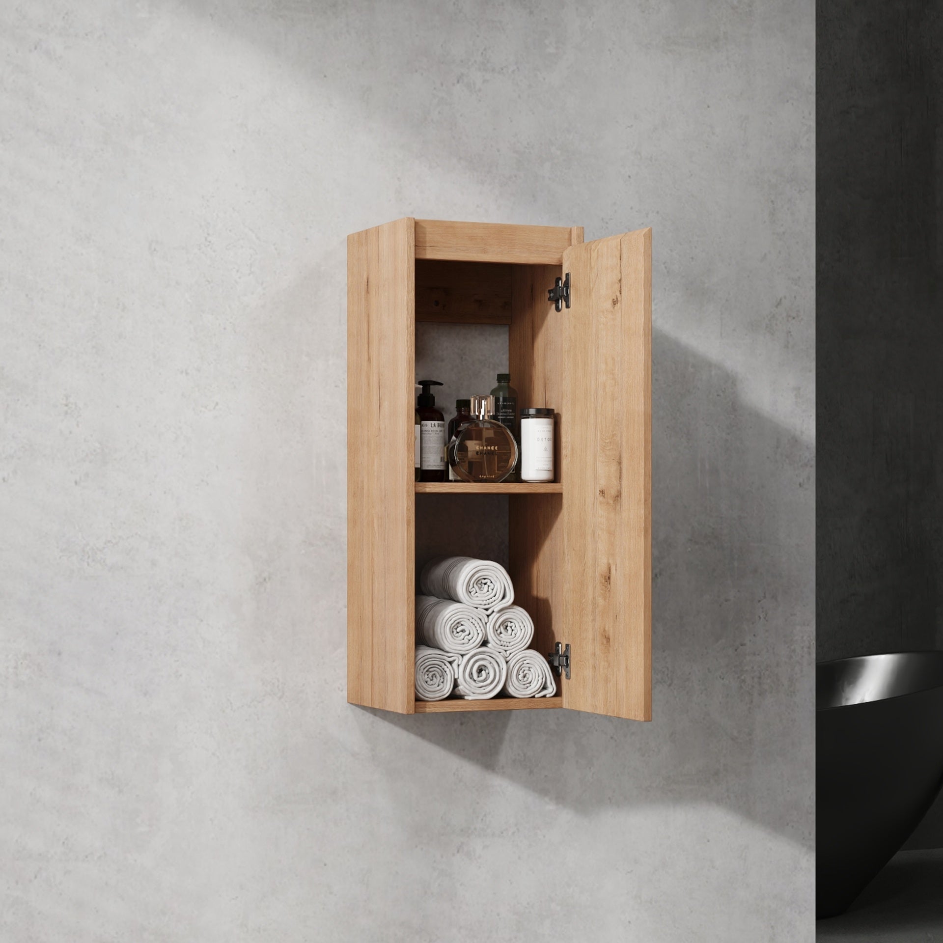 60" Wall-Mounted Bathroom Vanity With Sink and Side Cabinet, Soft Close Doors,00112IMOx1-0624IMOx2-0612GWH Combination Cabinet(KD-Packing)