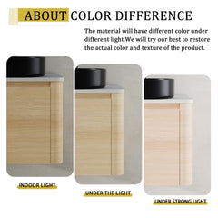 48'' Wall-Mounted Bathroom Vanity With Ceramic Art Sink, and 2-Storage Shelves, Soft-Close Door, KD-Packing, Plywood