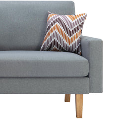 Bari 70"W Gray Linen Sofa with 2 Throw Pillows