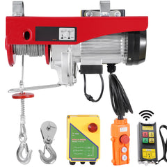 Electric Hoist Crane Winch 2200 lbs 328 ft Wireless & 14 ft Wired Remote