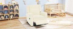 Manual Recliner Nursery Recliner Chair Swivel Rocker Recliner Sofa for Living Room, Bedroom Home Theaters and Nursery, White
