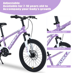ZUKKA Mountain Bike,20 Inch MTB for Boys and Girls Age 7-10 Years,Multiple Colors