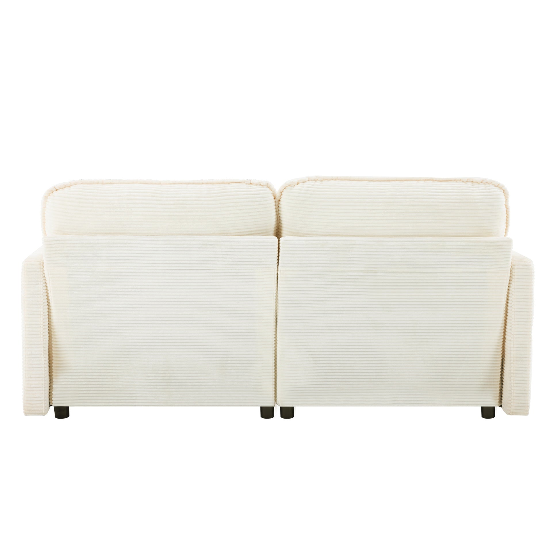 69" PLUSH CLOUD LOVESEAT: Modular 2-Seater Sectional Sofa with 22" Beige Chenille Cushions + 2 Throw Pillows - Compact Size for Apartment, Living Room, Bedroom (Beige)