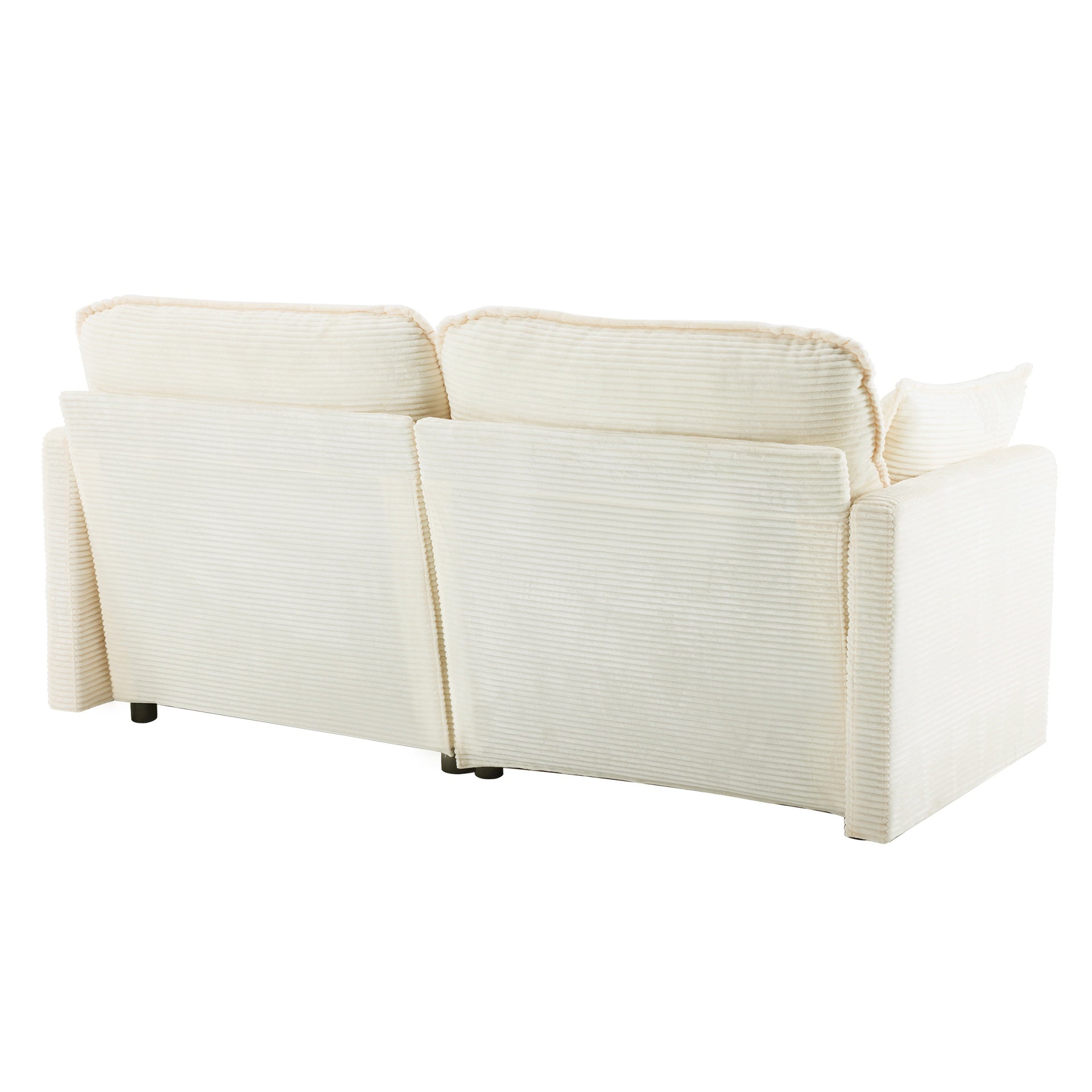 69" PLUSH CLOUD LOVESEAT: Modular 2-Seater Sectional Sofa with 22" Beige Chenille Cushions + 2 Throw Pillows - Compact Size for Apartment, Living Room, Bedroom (Beige)