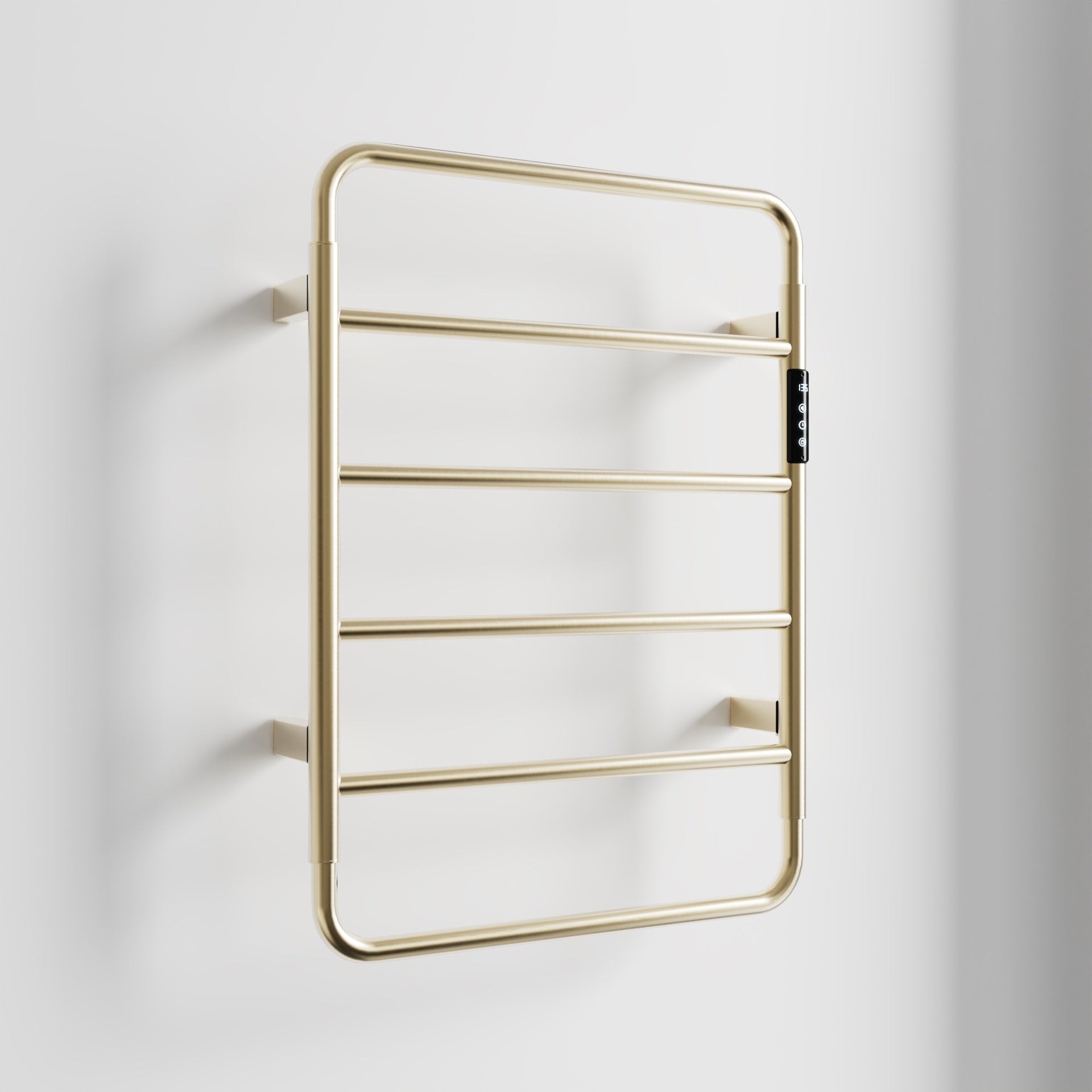 18.7" Heated Towel Rack for Bathroom,Wall Mounted with Intelligent Touch Screen Timer, 6-Bar Towel Warmer, 304 Stainless Steel Polished, Plug-in/Hard-Wired