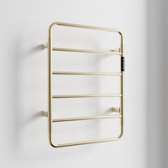 18.7" Heated Towel Rack for Bathroom,Wall Mounted with Intelligent Touch Screen Timer, 6-Bar Towel Warmer, 304 Stainless Steel Polished, Plug-in/Hard-Wired