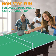 8.5ft Green Mid-Size Ping Pong Conversion Top Foldable & Portable Table Tennis Table Top for Indoor Games