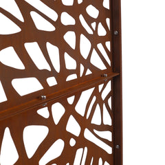 Outdoor & Indoor Privacy Screen Metal Privacy Screen 76" H×48" W, Freestanding Decorative Privacy Screen for Deck Balcony Patio, Privacy Fence Panels for Outside Lawn Garden PS102 RUSTY