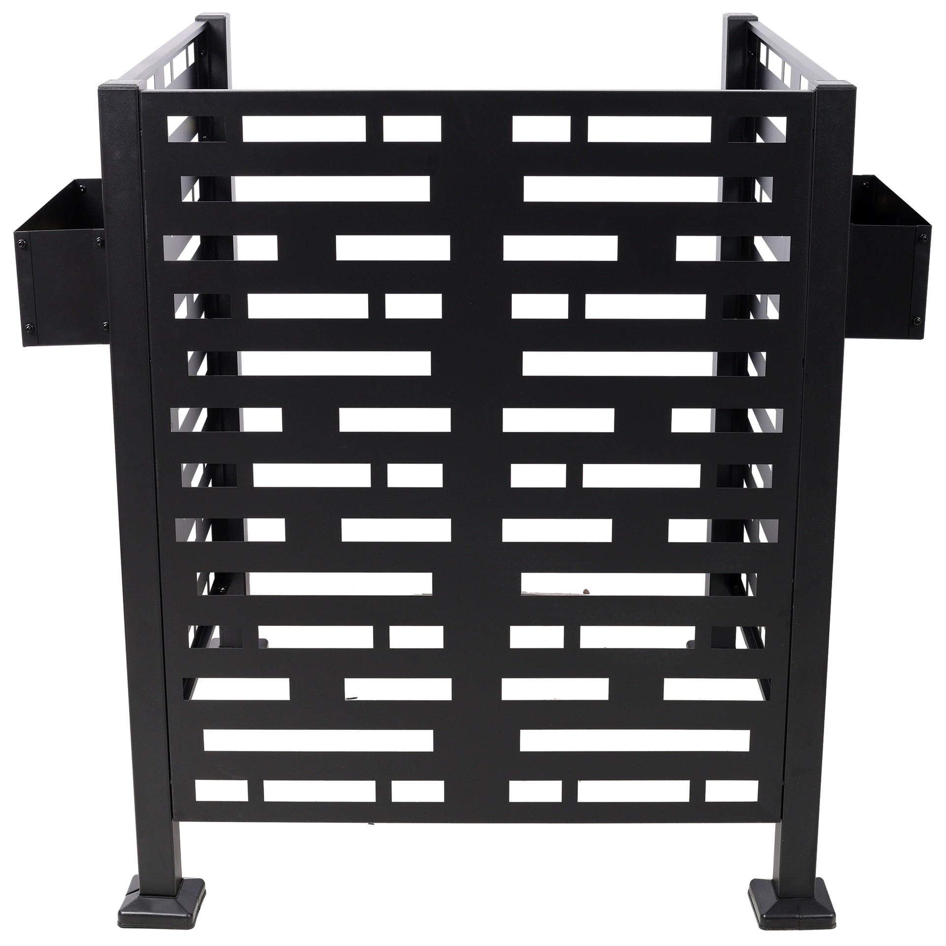 3*3FT Air Conditioner Fence for Outdoor Units Metal Privacy Fence,Metal Privacy Screen with Planter Boxes,Outdoor Freestanding Trash Can Fence
