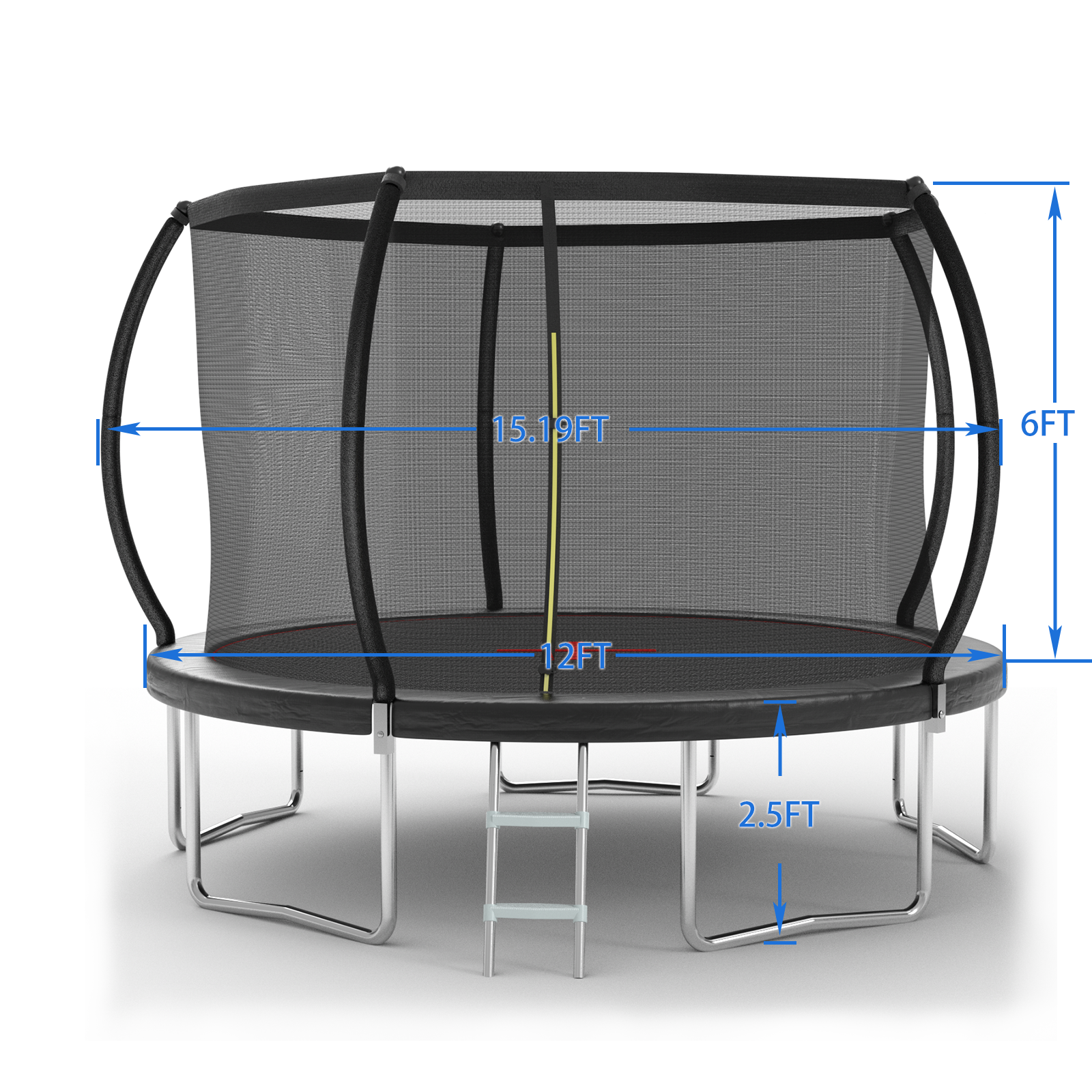 YC 12FT trampoline Pumpkin- Standard-Black
