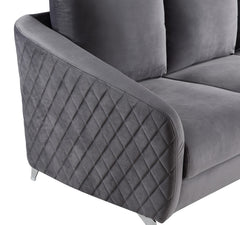 Livia 36"W Gray Velvet Modern Chic Accent Armchair