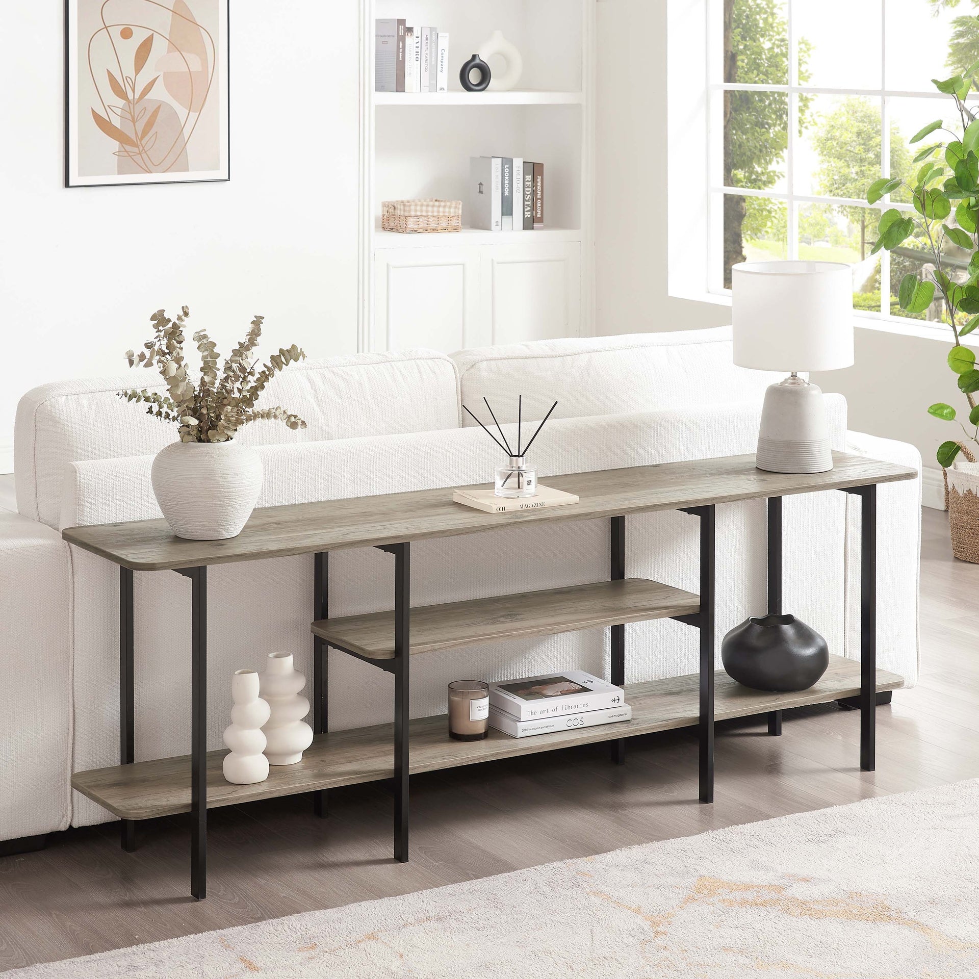 Console Table in Rustic Gray