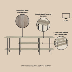 Console Table in Rustic Gray