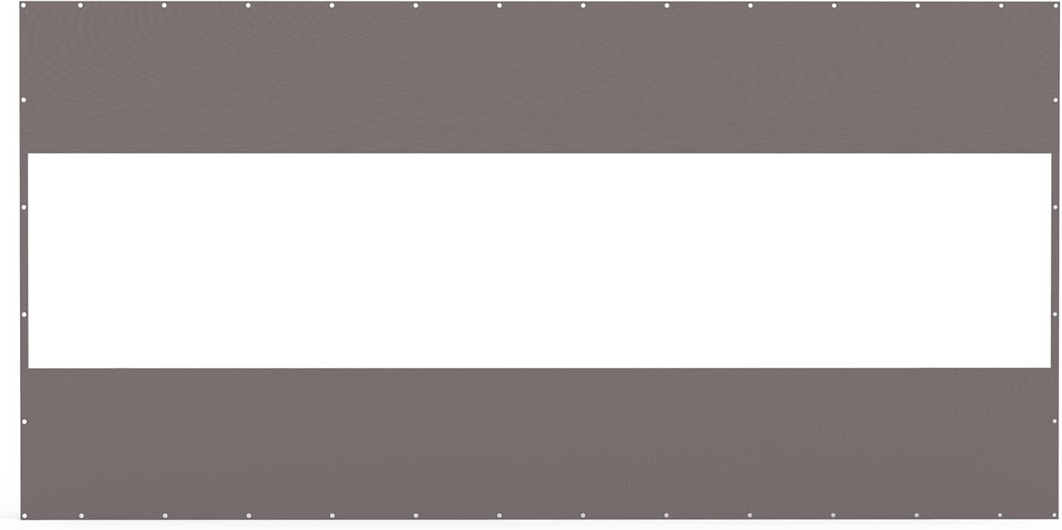 Heavy Duty Outdoor Clear Panel Curtain, 18 oz Waterproof PVC Polyester Curtain, Weather Resistant & Tearproof for Patios, Gazebos, Pergolas, Privacy Screen (8'H x 16'W, Gray)