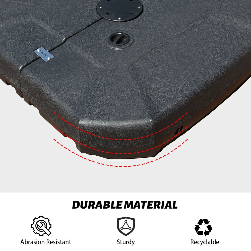 Patio Umbrella Base with Wheels, Water & Sand Filled Weighted Base for Most Cantilever Offset Umbrella, 440LBS, Square (Black)