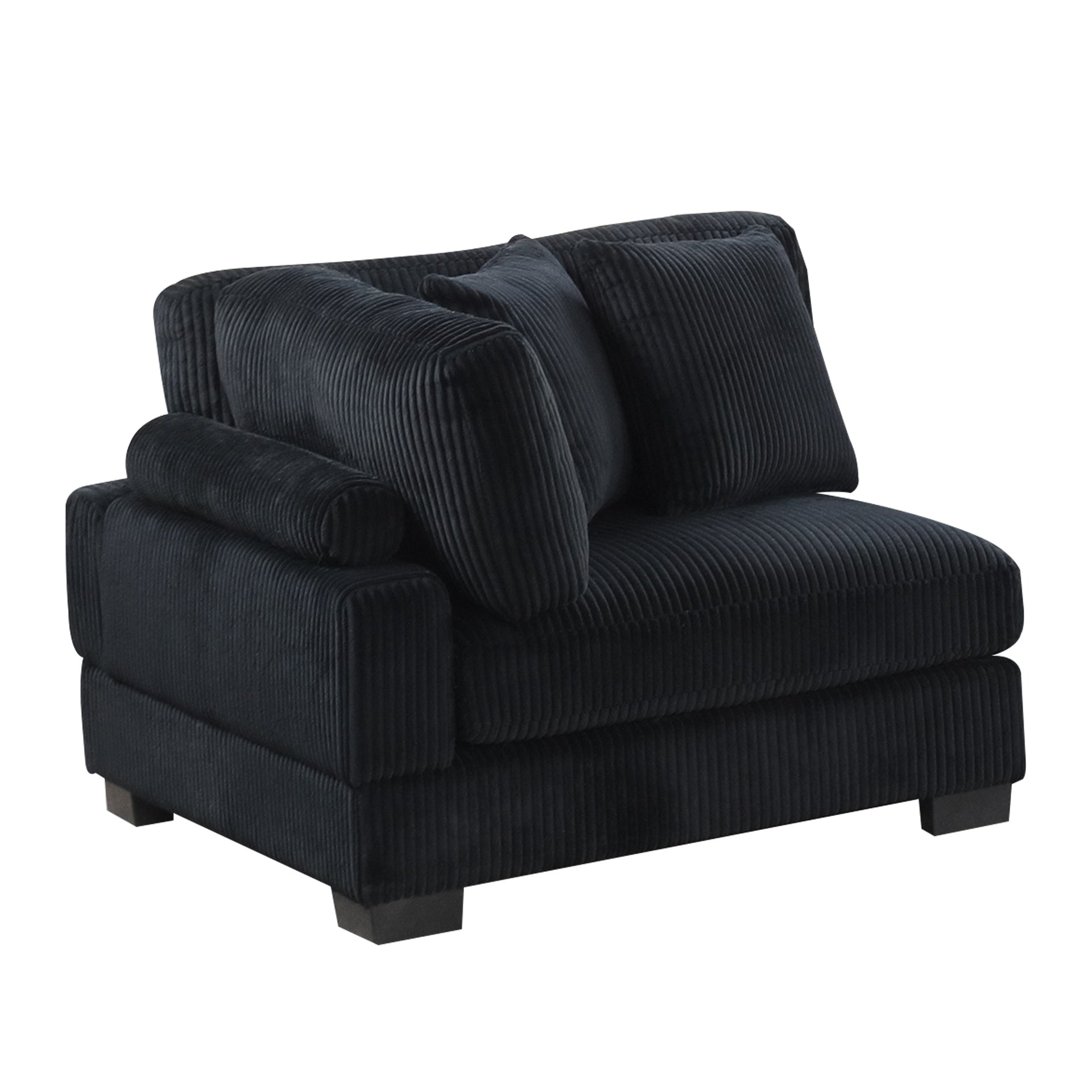 Bentley modern style Corduroy fabric upholstered CORNER Wedge made with wood frame in Black same as G150110452 (NJ Warehouse inventory)
