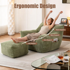 Bean Bag Chair for Adults, Oversized Comfy Beanbag Living Room Lazy Sofa for Bedroom & Dorm