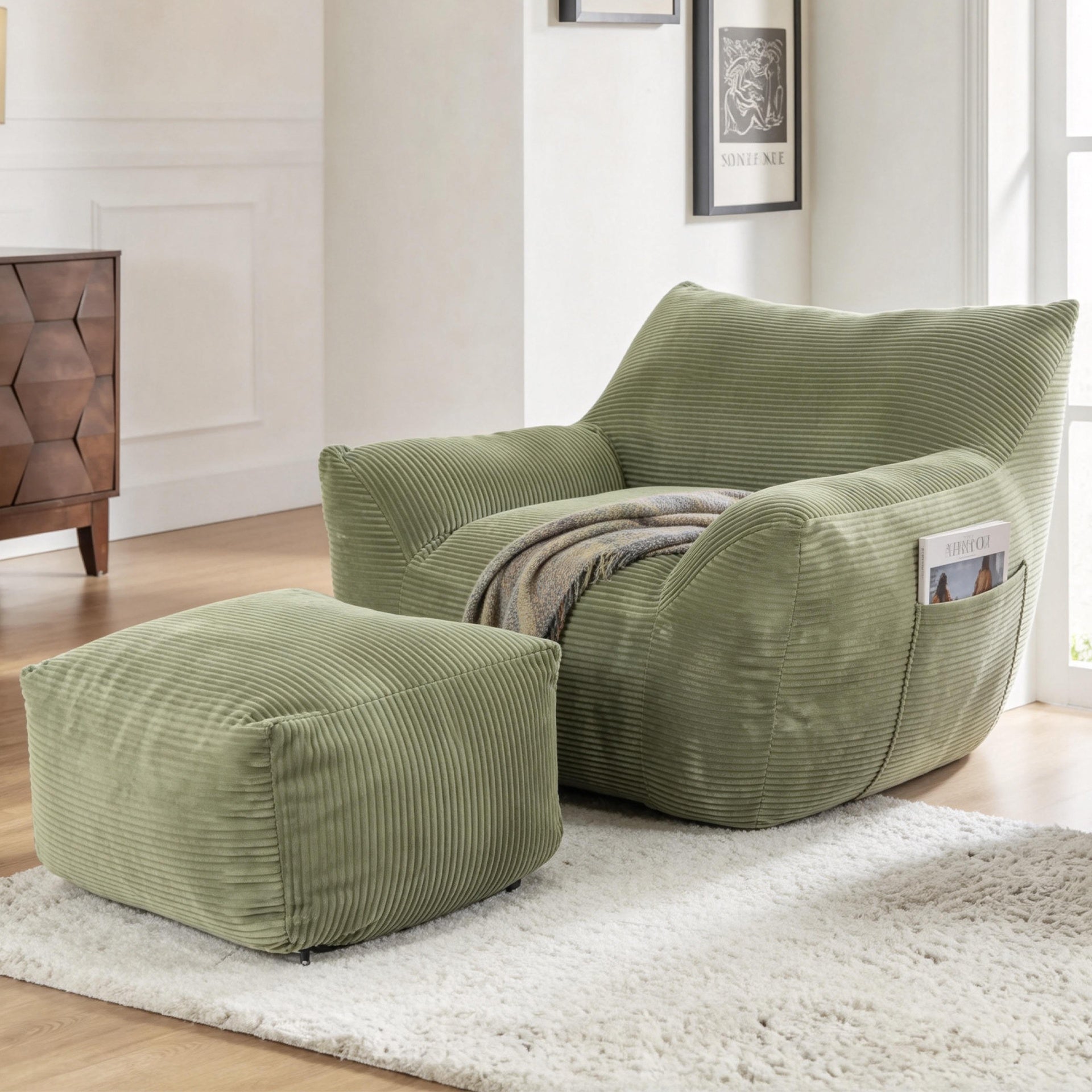 Bean Bag Chair for Adults, Oversized Comfy Beanbag Living Room Lazy Sofa for Bedroom & Dorm