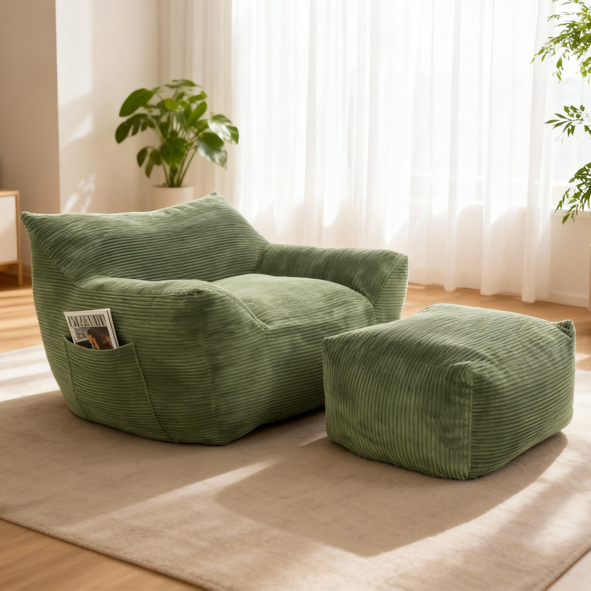 Bean Bag Chair for Adults, Oversized Comfy Beanbag Living Room Lazy Sofa for Bedroom & Dorm