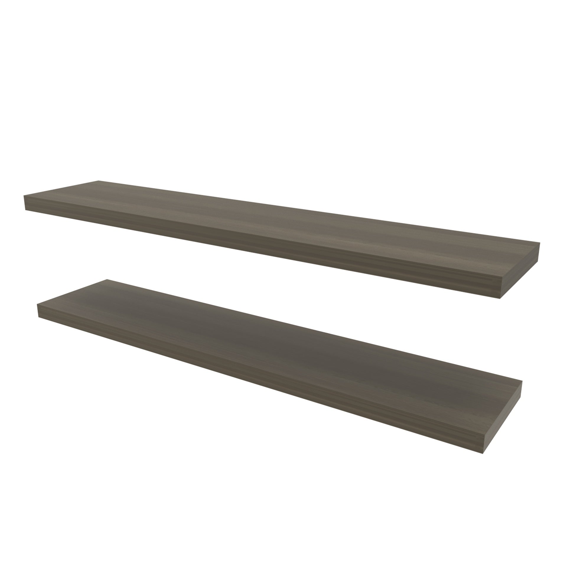 FM FURNITURE Greer Floating Shelf in Melamine x2,Smokey Oak