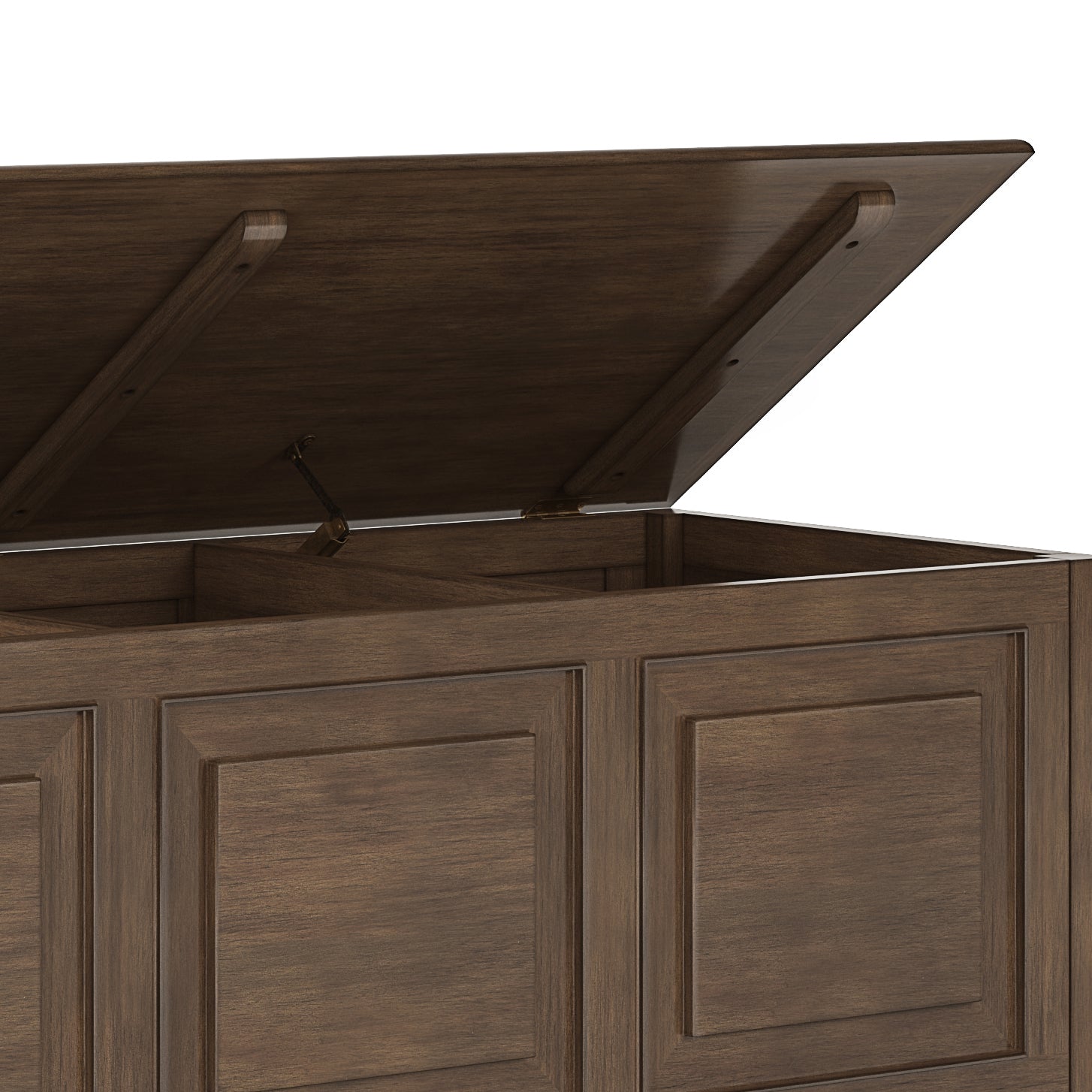 Connaught 51 inch Wide Solid Wood Storage Bench Trunk in Natural Aged Brown