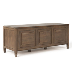 Connaught 51 inch Wide Solid Wood Storage Bench Trunk in Natural Aged Brown