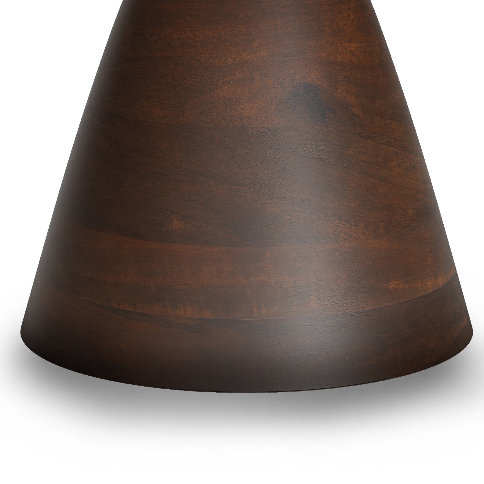 Winnie 30 inch Wide Modern Solid Acacia Round Pedestal Coffee Table in Walnut, Assembled
